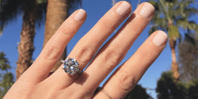 4 carat diamond on size 4 finger